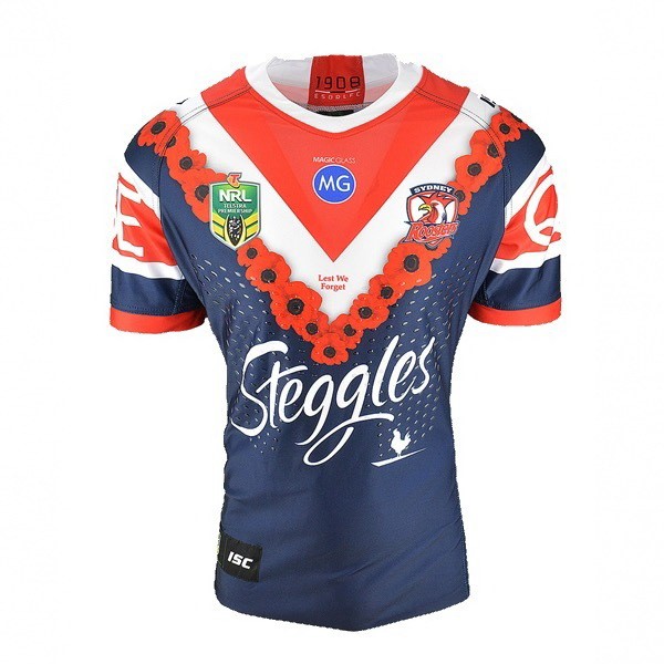 Camiseta Sydney Roosters Anzac 2018 Azul